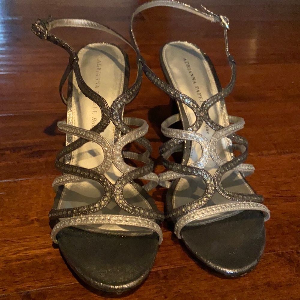 Adrianna Papell Silver Heels 9.5